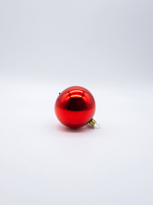 Christbaumkugel rot glanz mit 8 cm