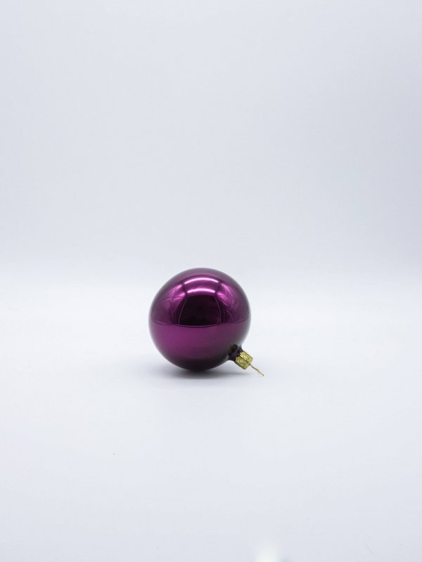 Christbaumkugel violett glanz mit 8 cm