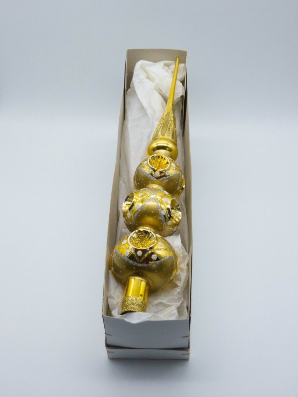 Christbaumspitze gold mit 3 Reflexen im Karton