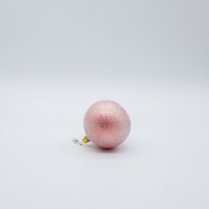 Glimmer Christbaumkugel in pink mit 8 cm